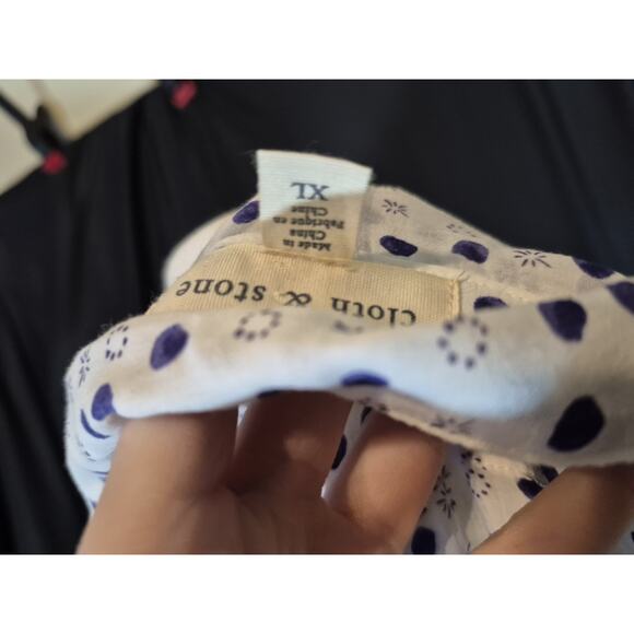 Anthropologie Cloth & Stone Womens White Polka Dot Blouse Top XL - Picture 8 of 8